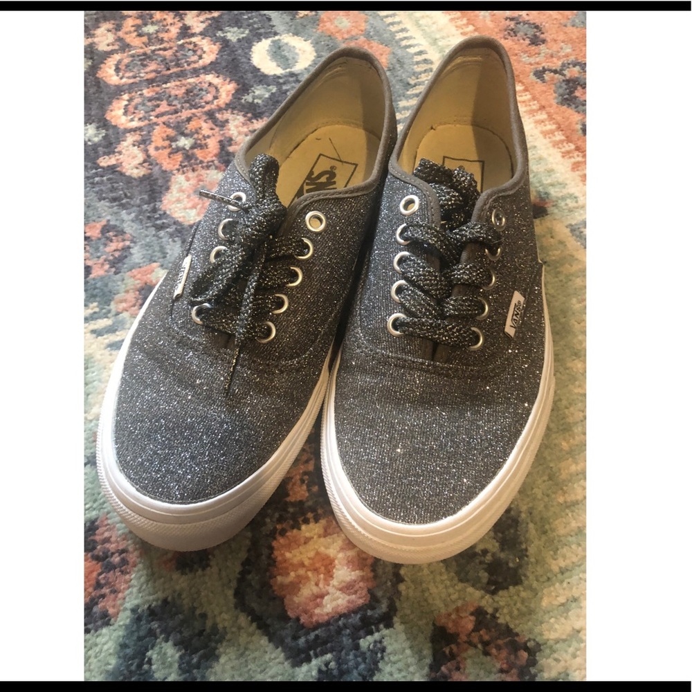 Black lurex (glitter) Vans